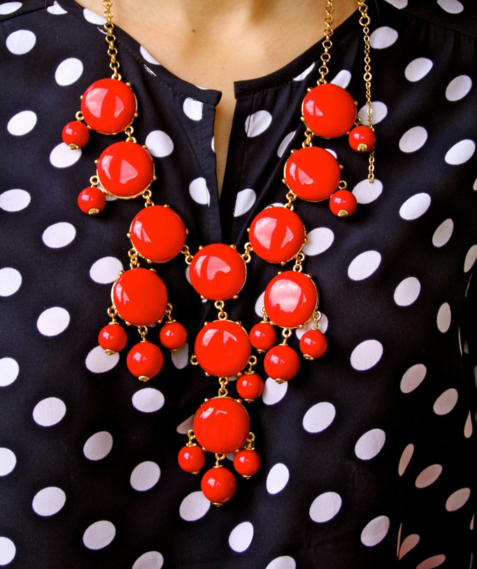 jcrew bubble necklace red