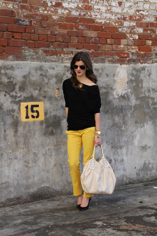 yellow work pants