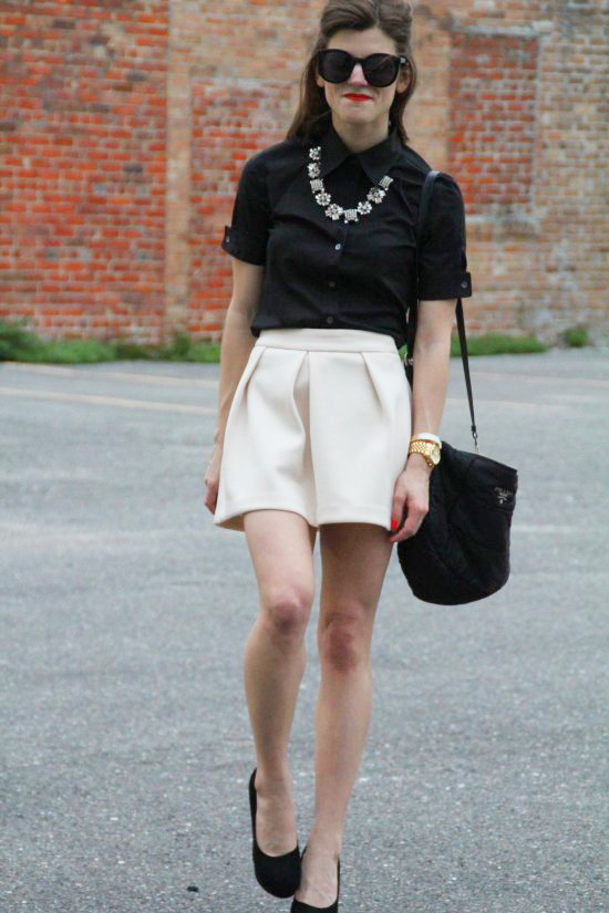 Skater skirt white discount blouse