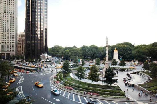 Beautiful view of columbus circle from A Voce Resturaunt