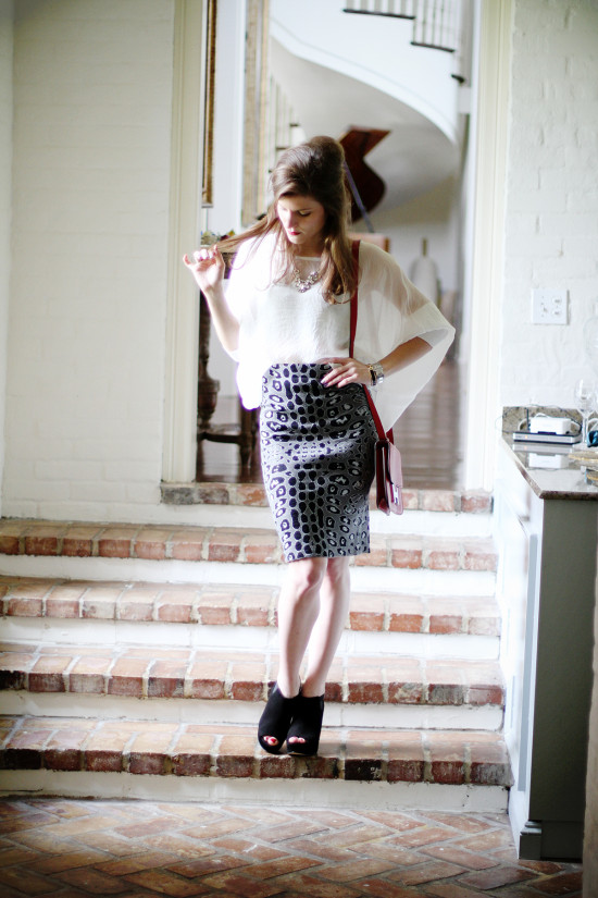 Pencil Skirt and Wedges