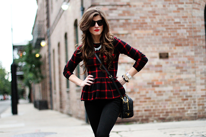 Plaid Peplum • BrightonTheDay