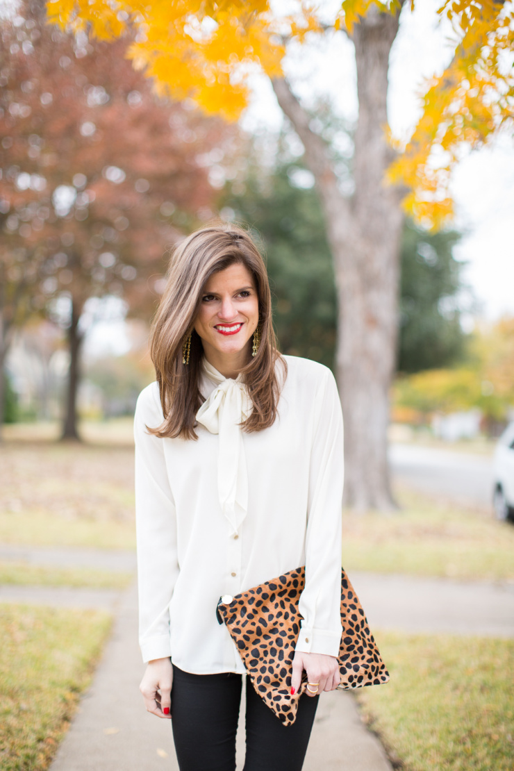 Tie Neck Blouse and Frye Boots • BrightonTheDay