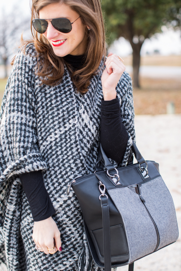 Houndstooth Cape and all black