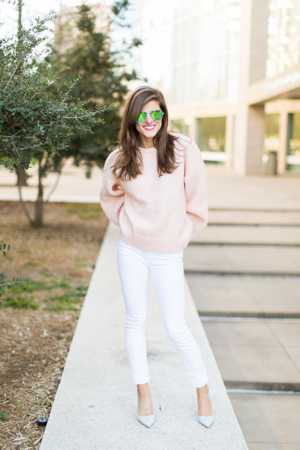 pink and white outfit