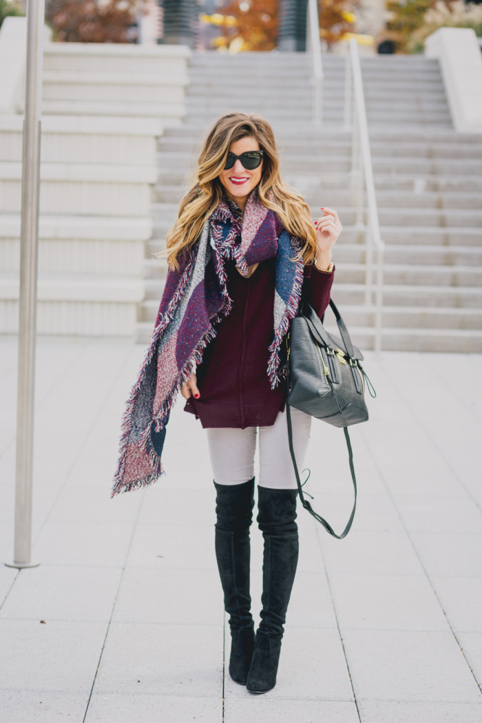 over the knee boots winter outfits