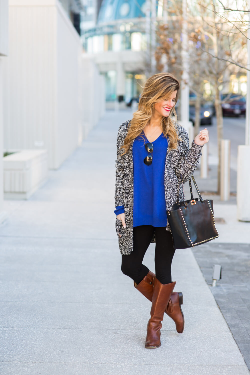 The Best Winter Outfit? A Sweater Dress + Boots - The Mom Edit