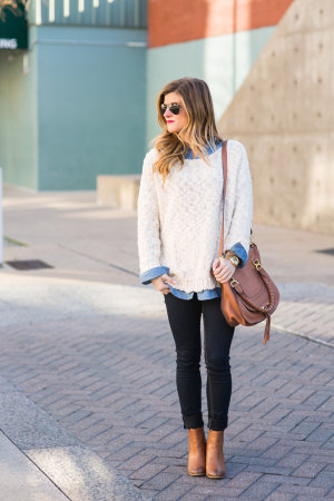 Oversized Sweater + Chambray Shirt • BrightonTheDay