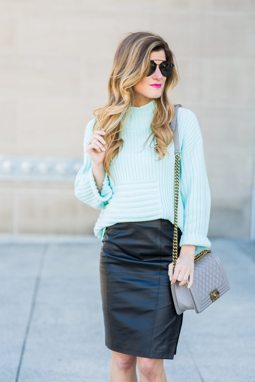 Black Leather Pencil Skirt Outfit - How To Style a Leather Pencil Skirt