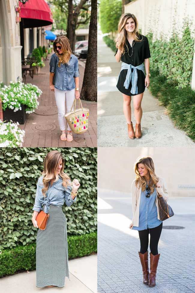 denim shirt outfits for ladies