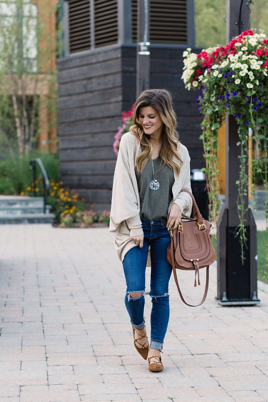 olive green and denim outfits