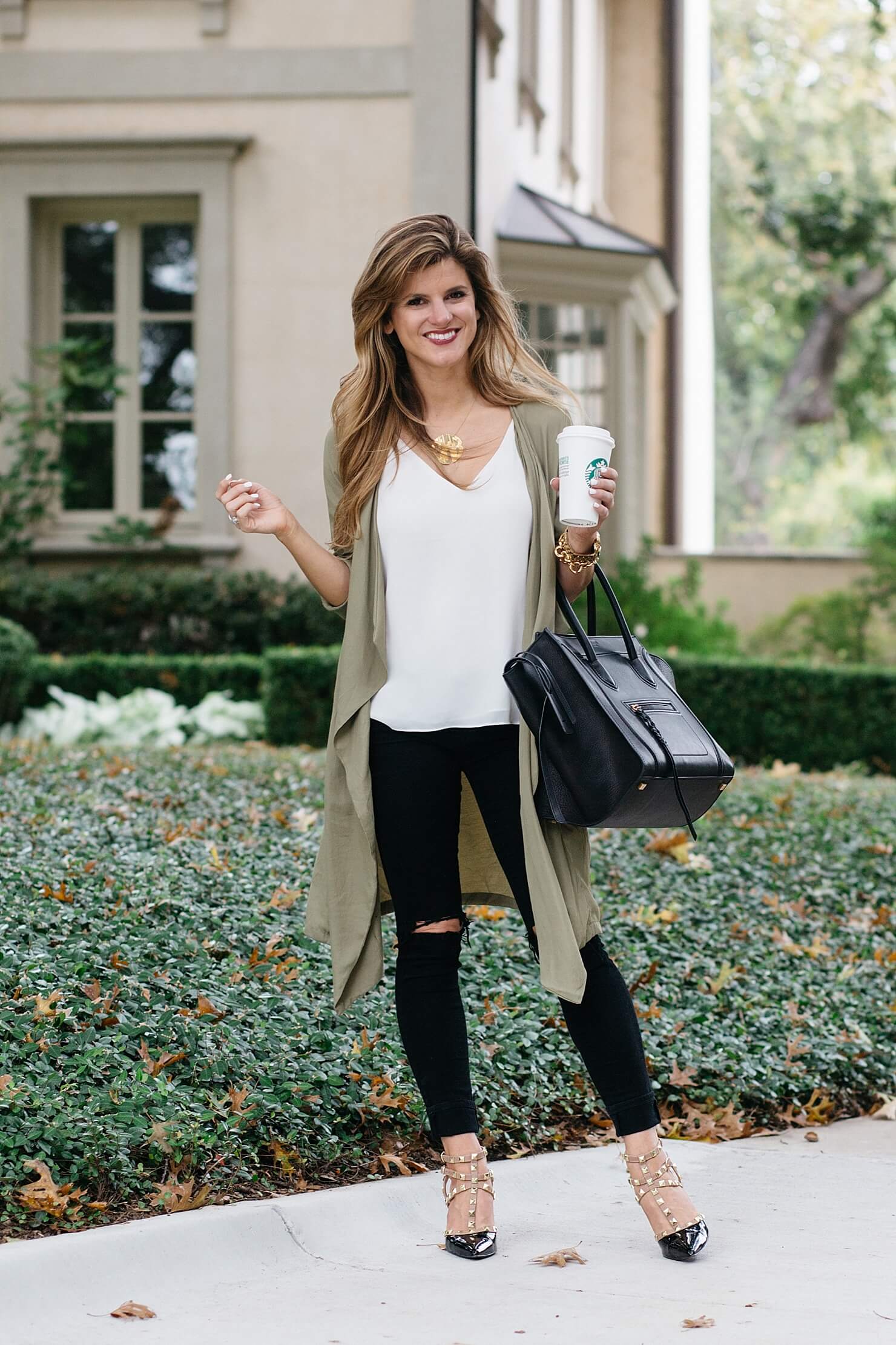 army green sneakers outfit