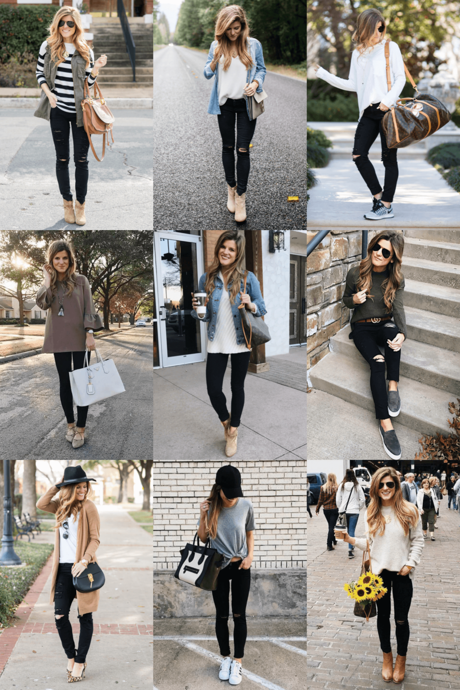 womens black jean outfits