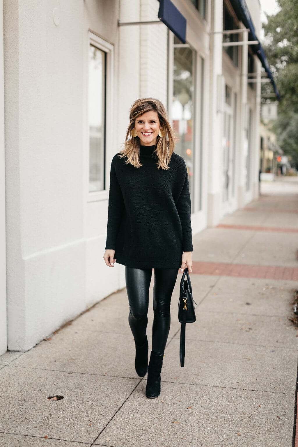 how to wear leather leggings to work