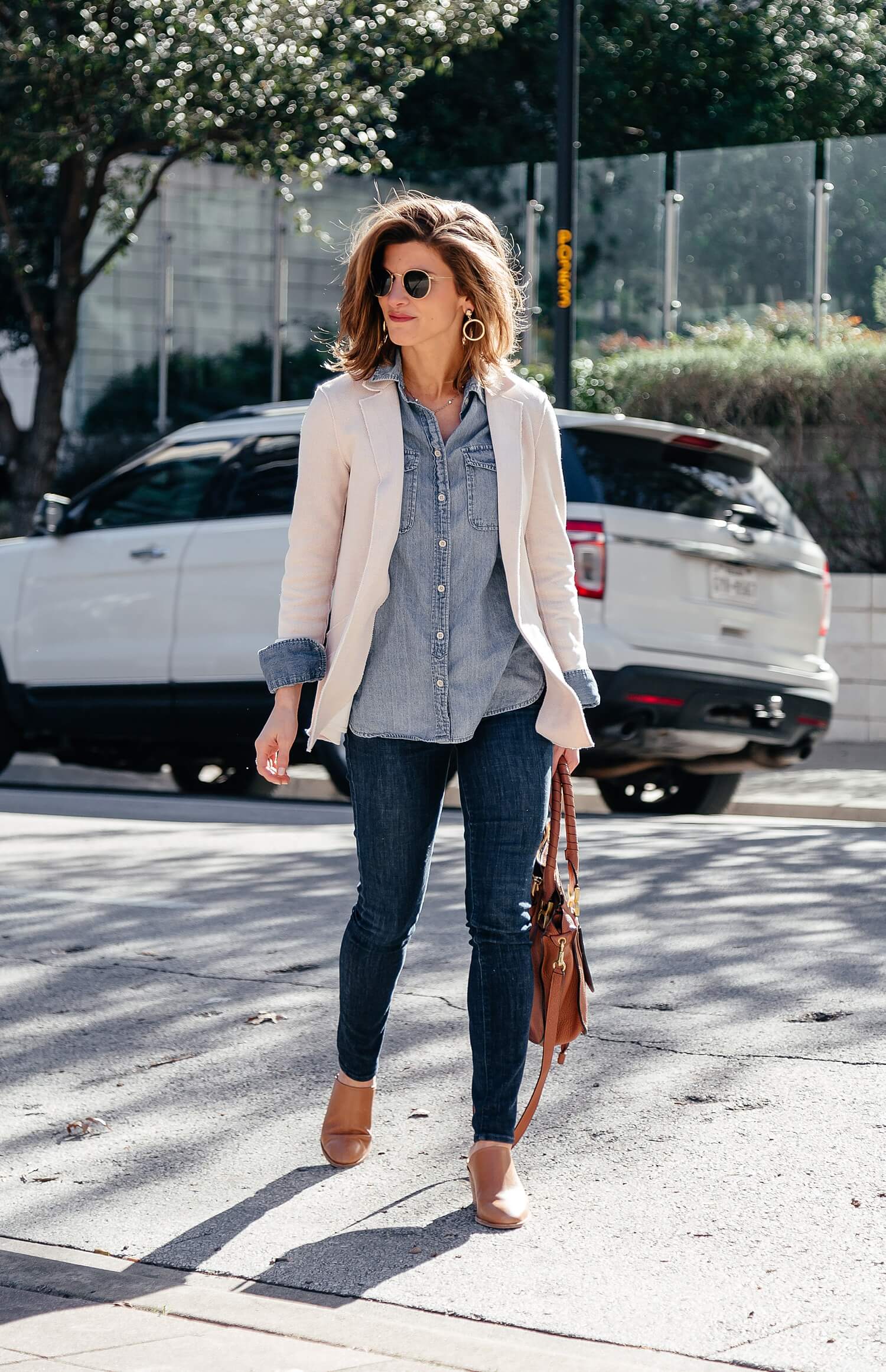 denim button up outfit