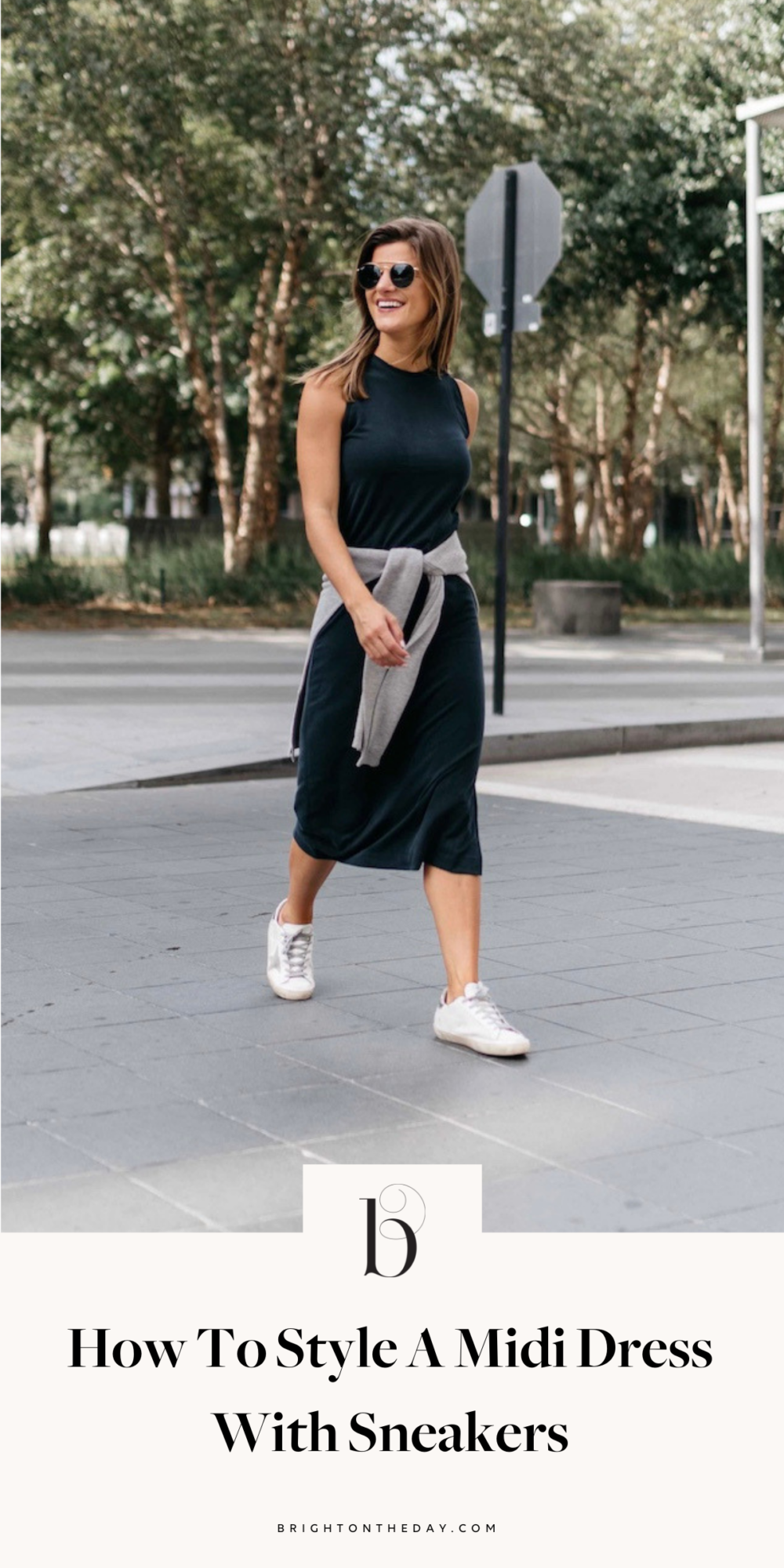 How To Style A Midi Dress With Sneakers 