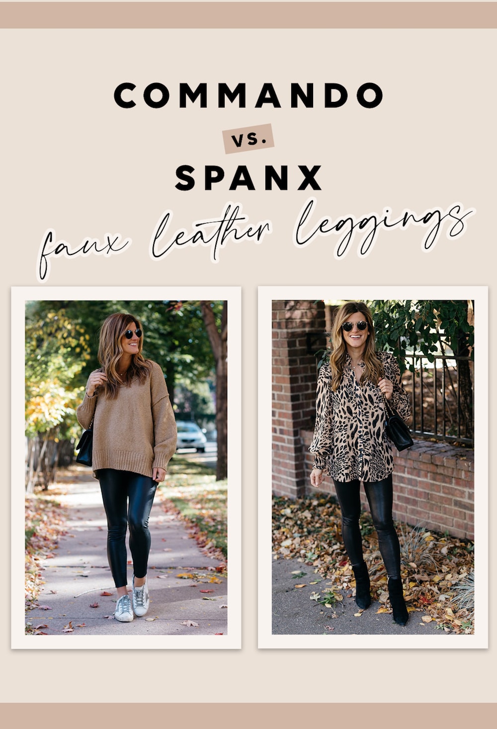 The best faux leather leggings  Spanx VS Commando review & comparison -  Glamour and Gains