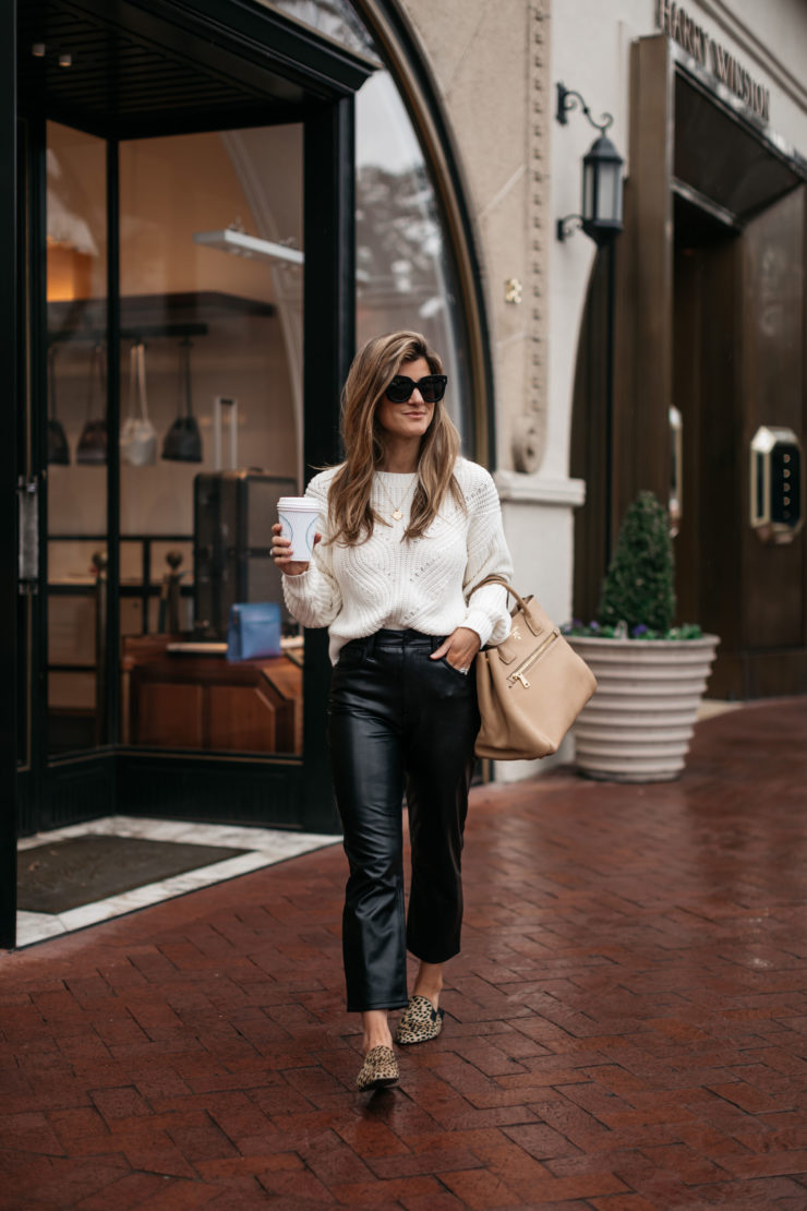 Leather Pants Outfit Idea: Full Leather Look + Fanny Pack