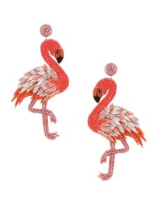 Flamingo Beaded Drop Earrings