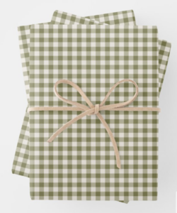 Olive Gingham Wrapping Paper