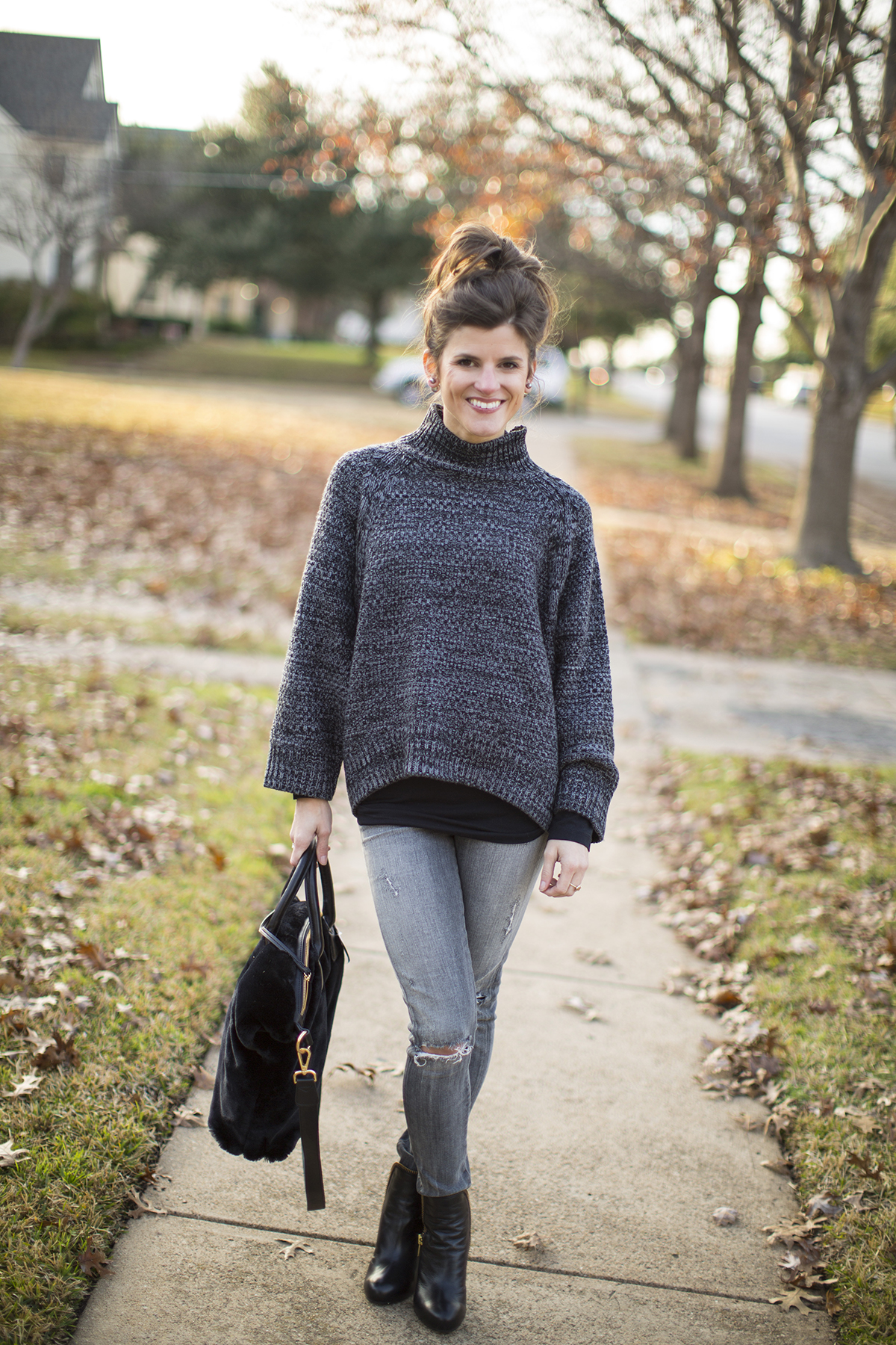 Grey Black Grey Outfit