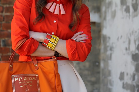 Bright orange and yellow