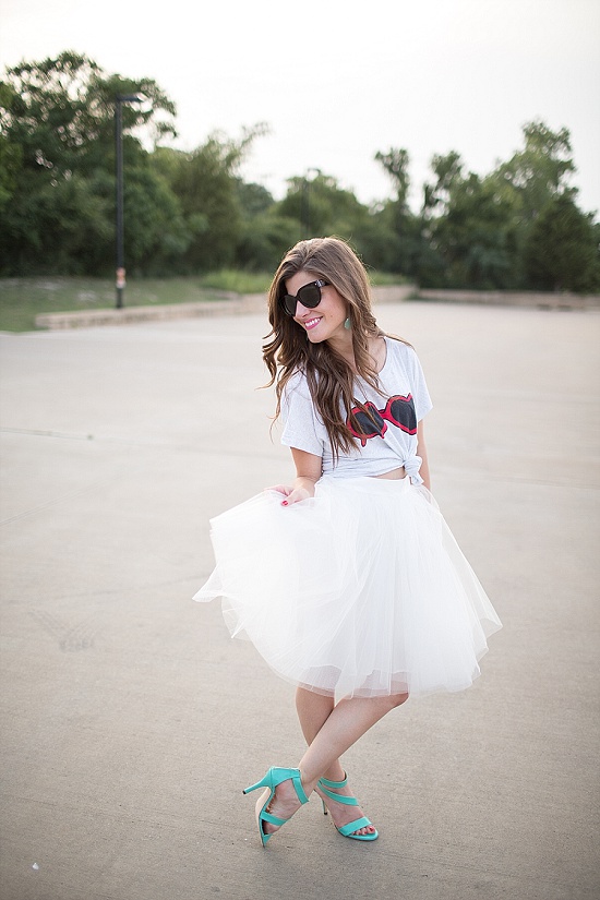 tulle skirt and tee shirt