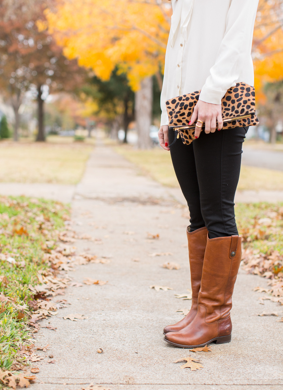 Tie Neck Blouse and Frye Boots BrightonTheDay