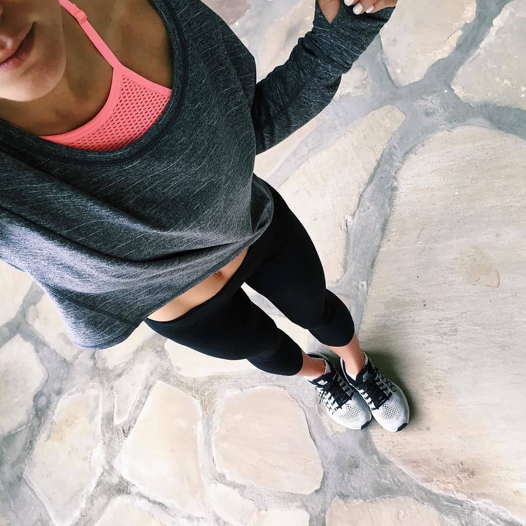 zella crop top + sports bra + leggings