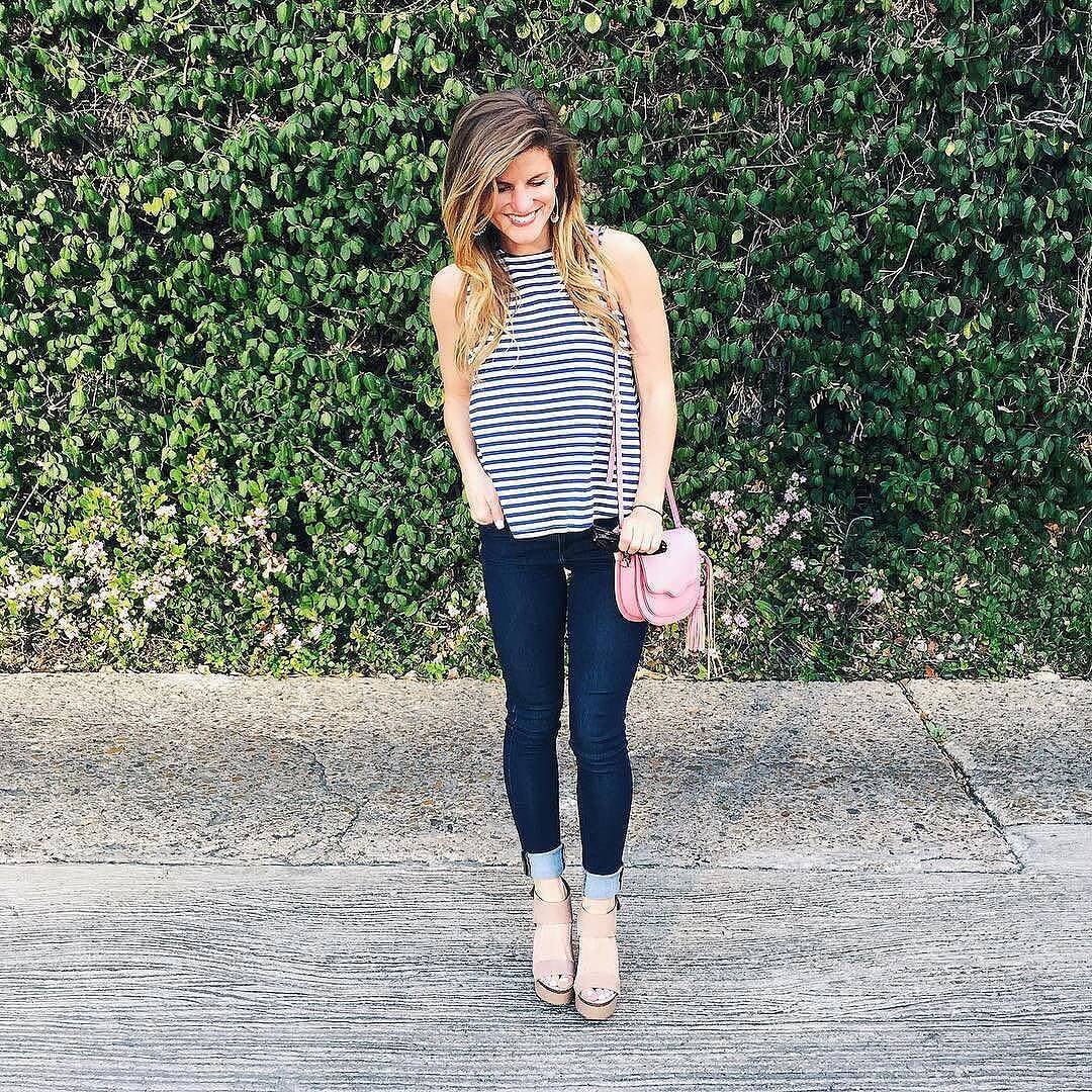 brighton the day striped tank and jeans outfit 