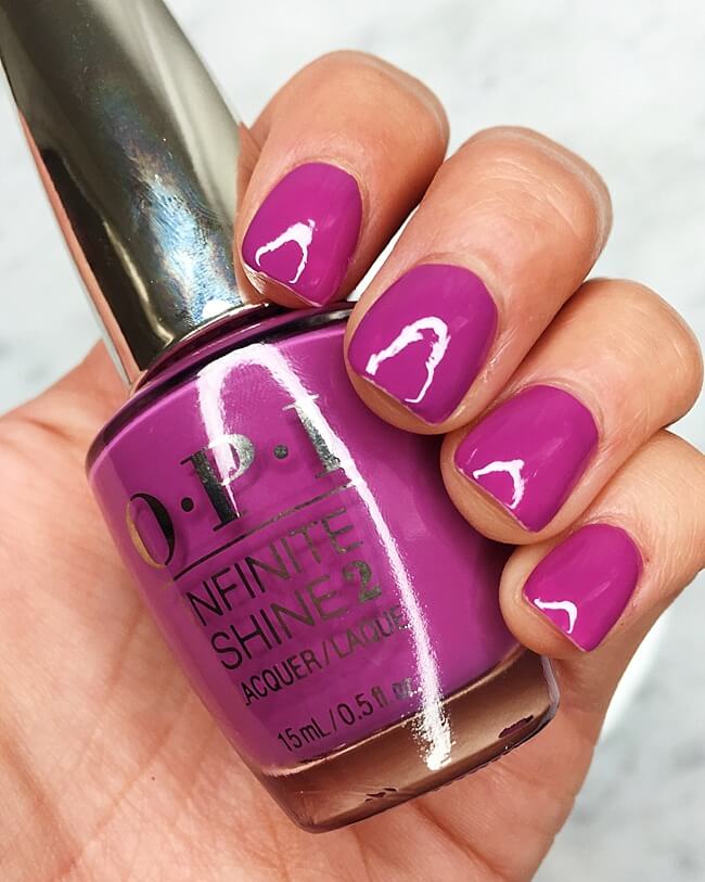 brighton the day fuchsia nail color grapely admired infine shine by O.P.I.