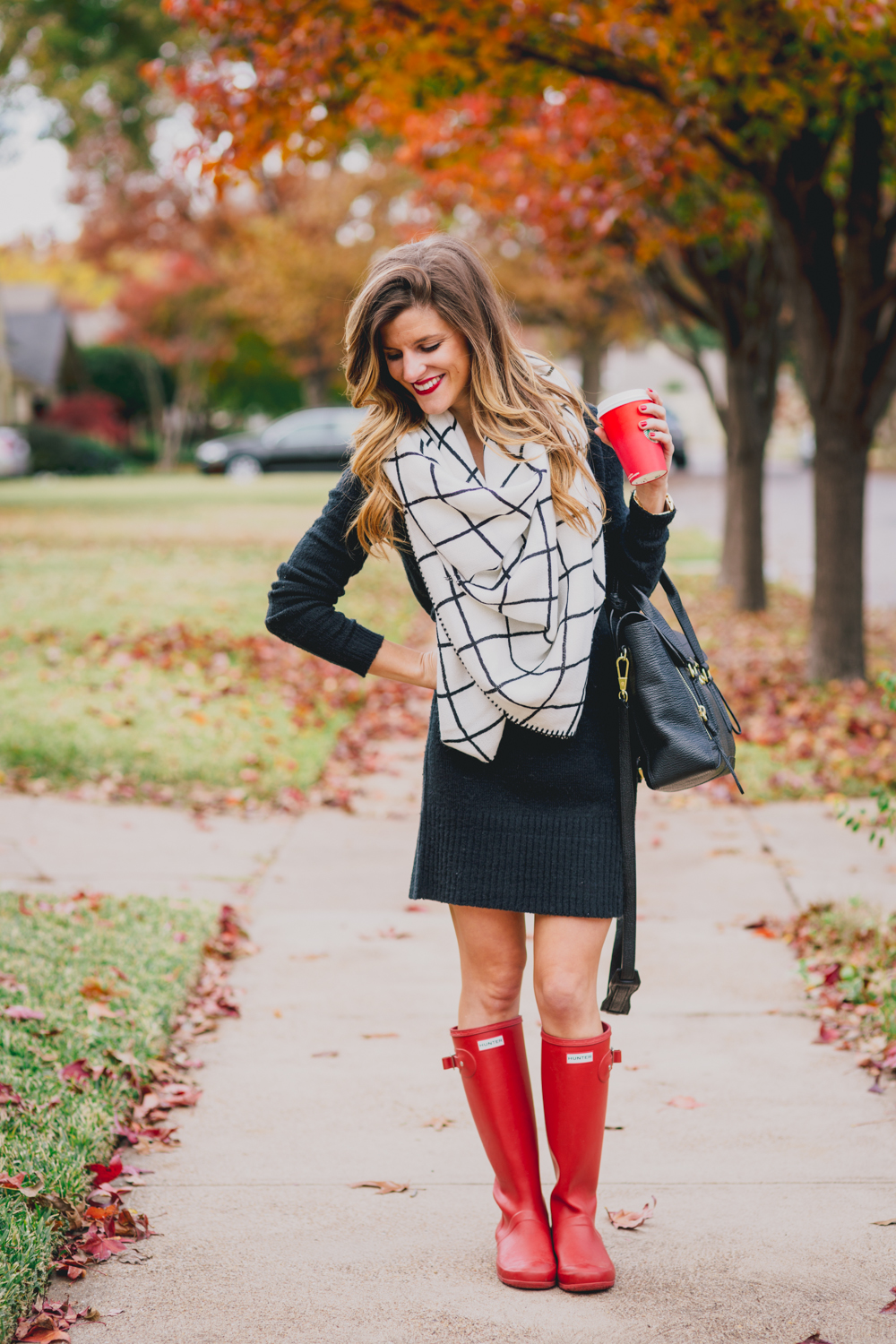 Red sweater dress with boots online