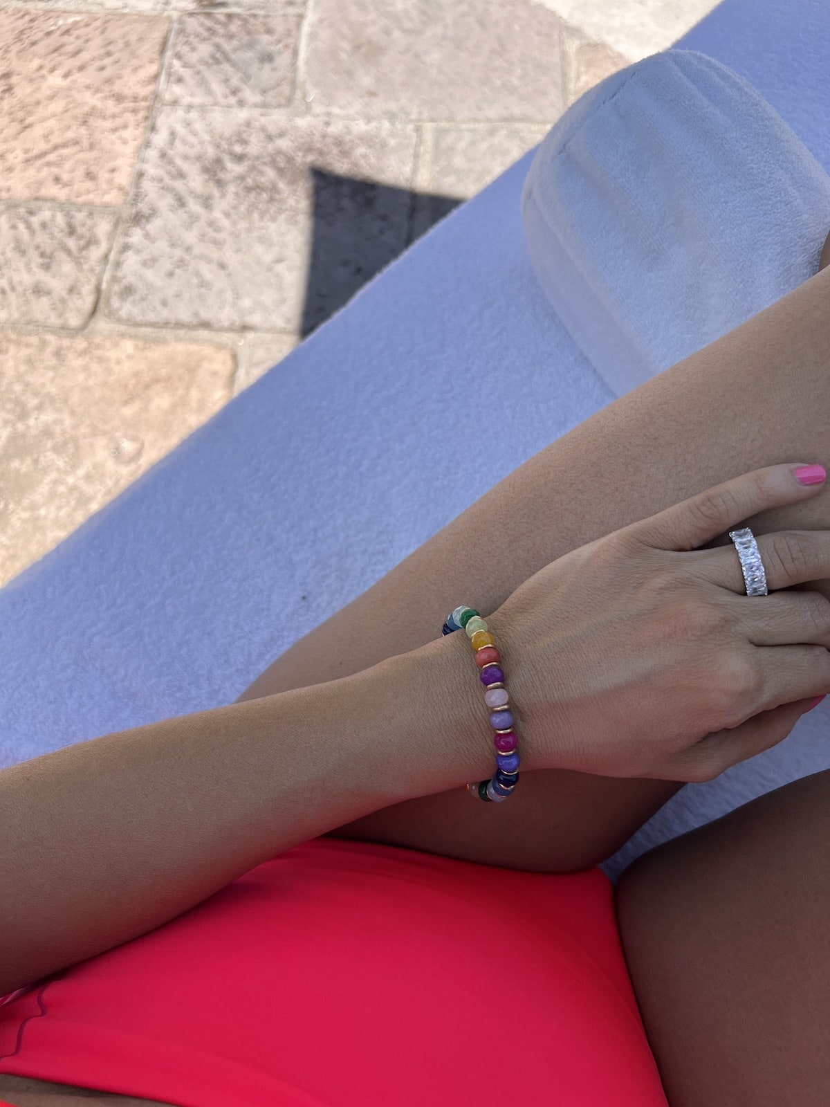 Brighotn Butler wearing brinker + eliza rainbow bracelet san miguel mexico