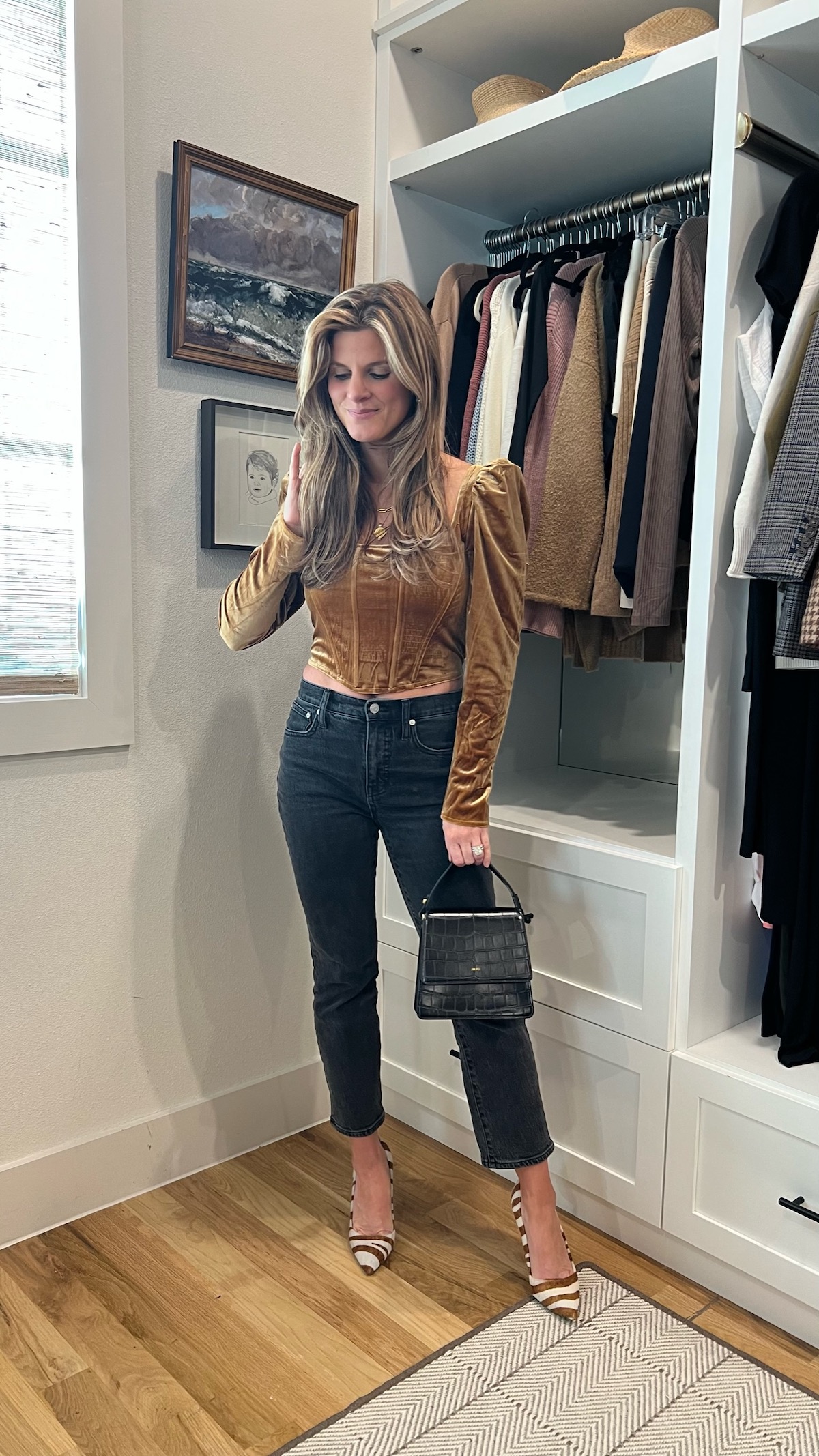 Brighton Butler ASTR corset top madewell kick flare jeans