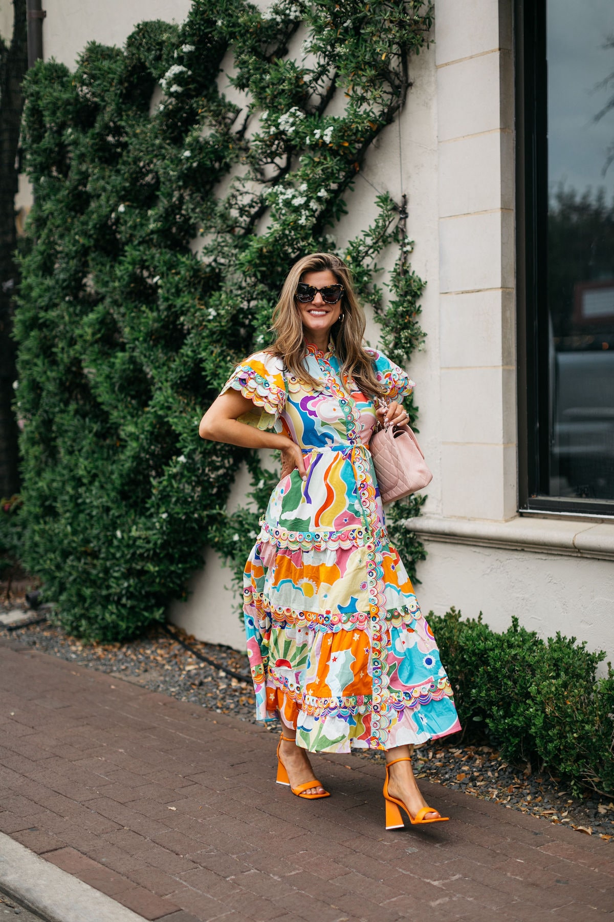 Brighton Butler wearing colorful spring celiab dress1