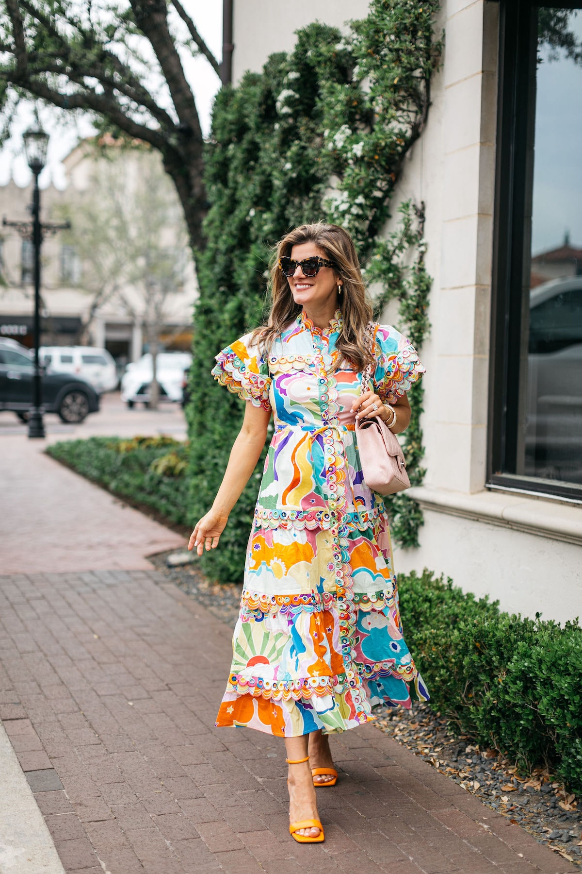 Brighton Butler wearing colorful spring celiab dress1