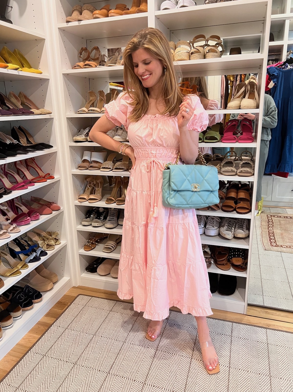 Brighton Butler wearing pink moon river easter dress