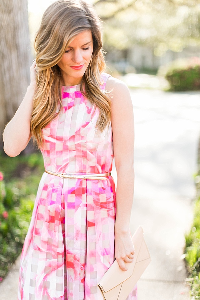 Brighton the day floral fit and flare dress for a simple spring outfit 