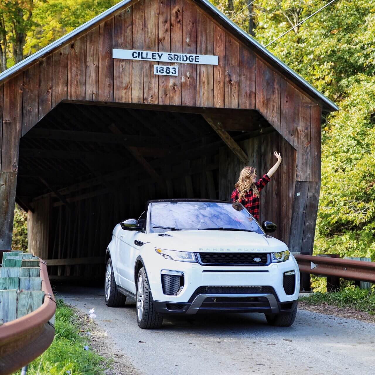 road trip through Vermont visit covered bridge outside of Manchester, VT