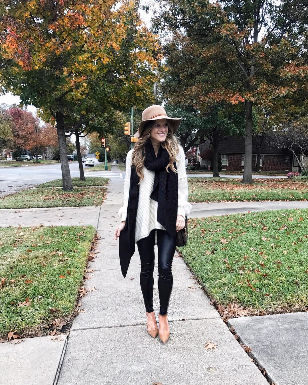 christmas night outfit ideas, all neutral winter outfit 