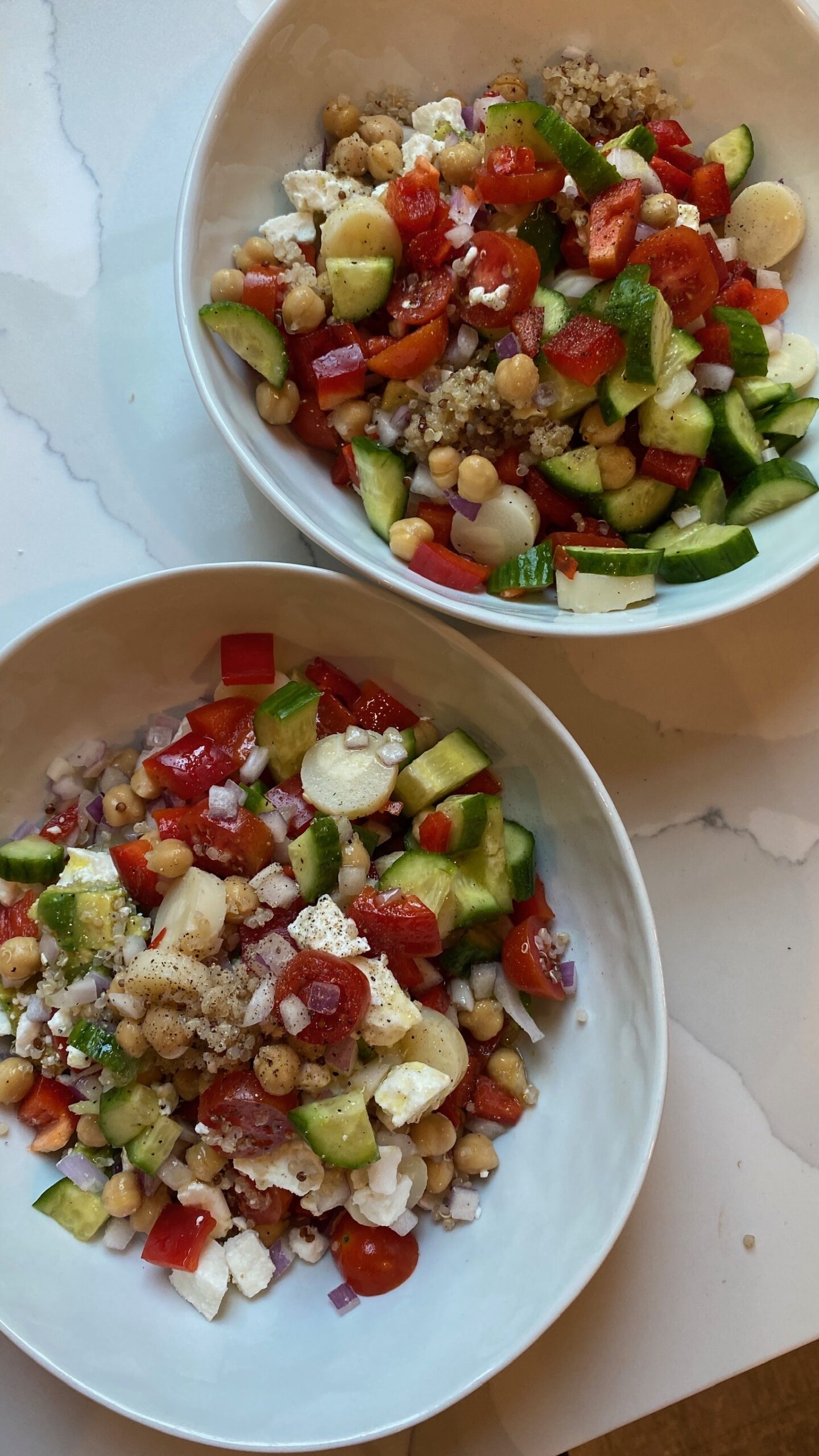 brighton butler easy salad prep, quinoa chicpea salad