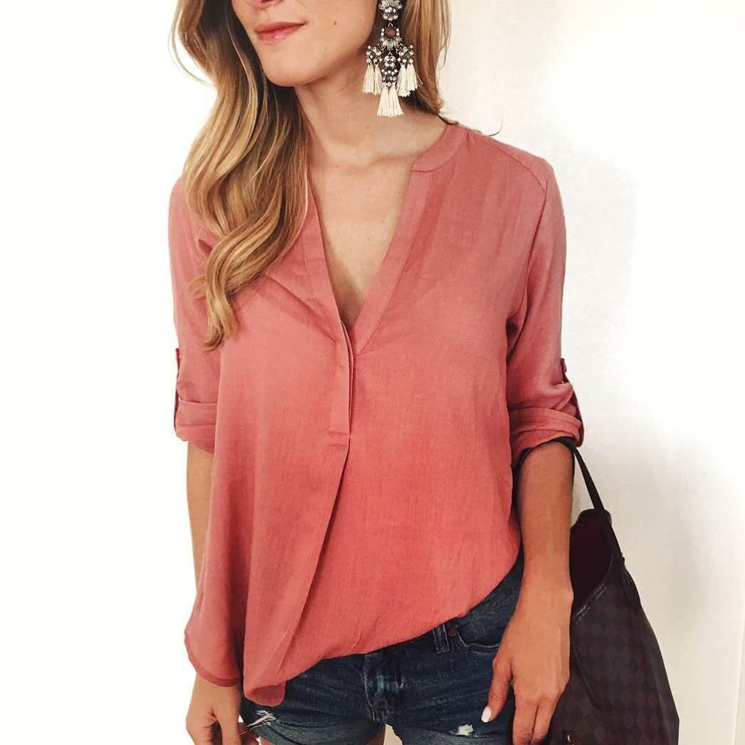 coral blouse on sale for $26!