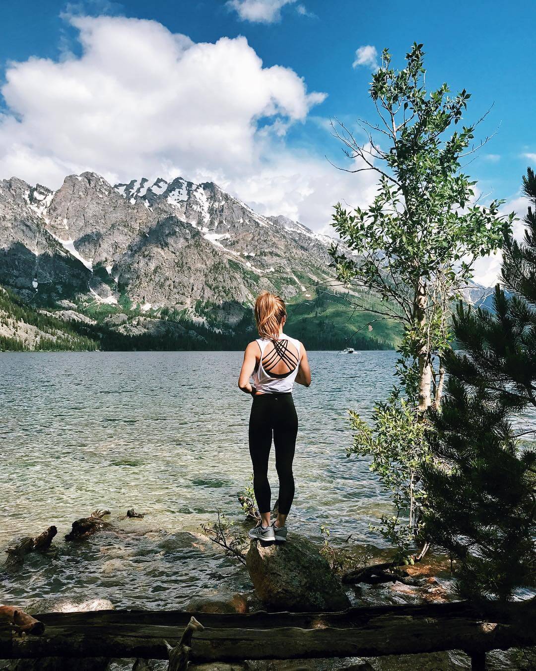 brighton keller at Jenny Lake in activewear