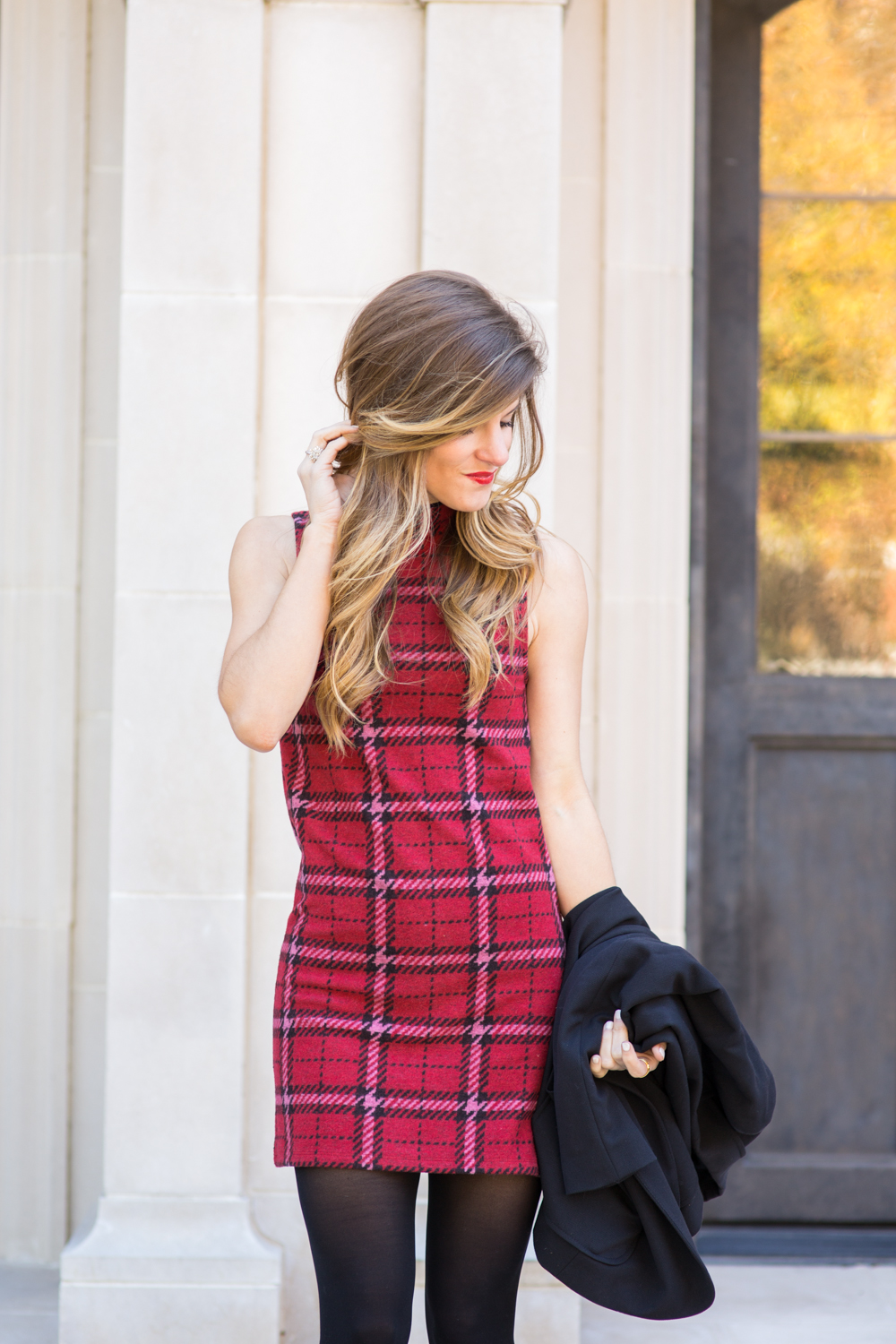 Red Plaid Mini Dress BrightonTheDay