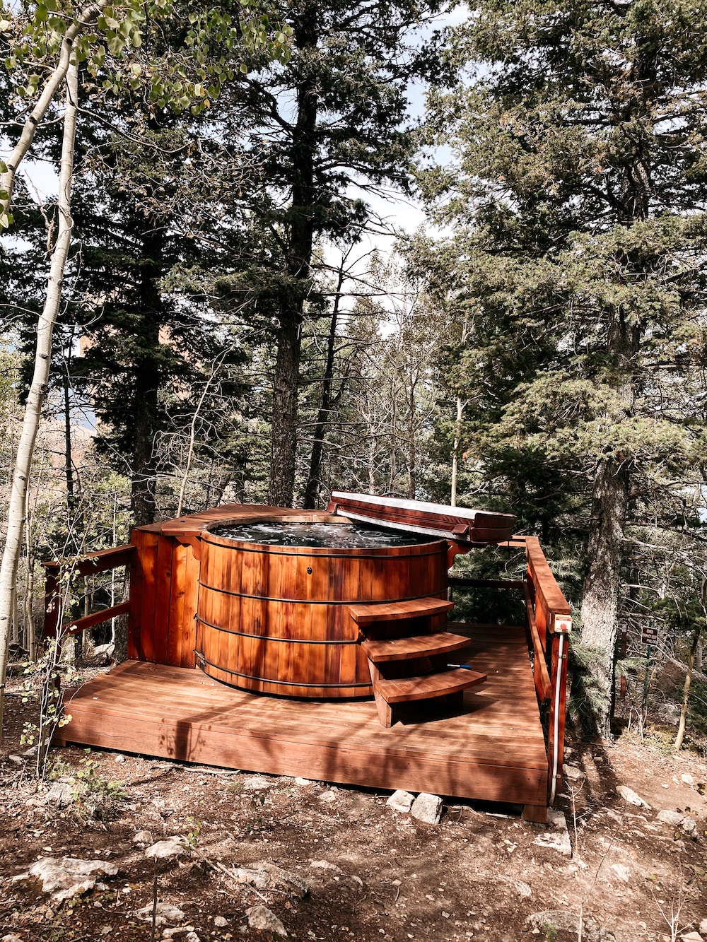 one of the hot tubs at the broadmoor cloud camp