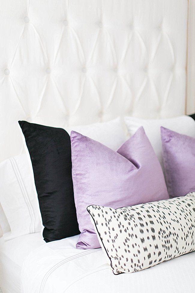 brighton keller bedroom pillow details lavender velvet kelly wearstler les touches pillow