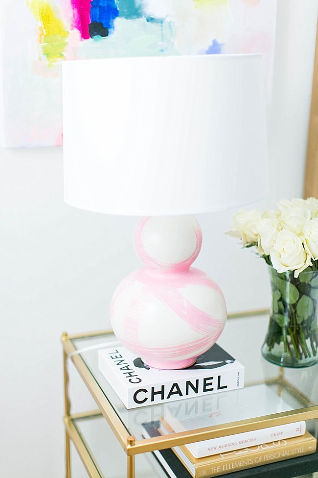 brighton keller bedroom shoot jana bek blush pink lamp detail