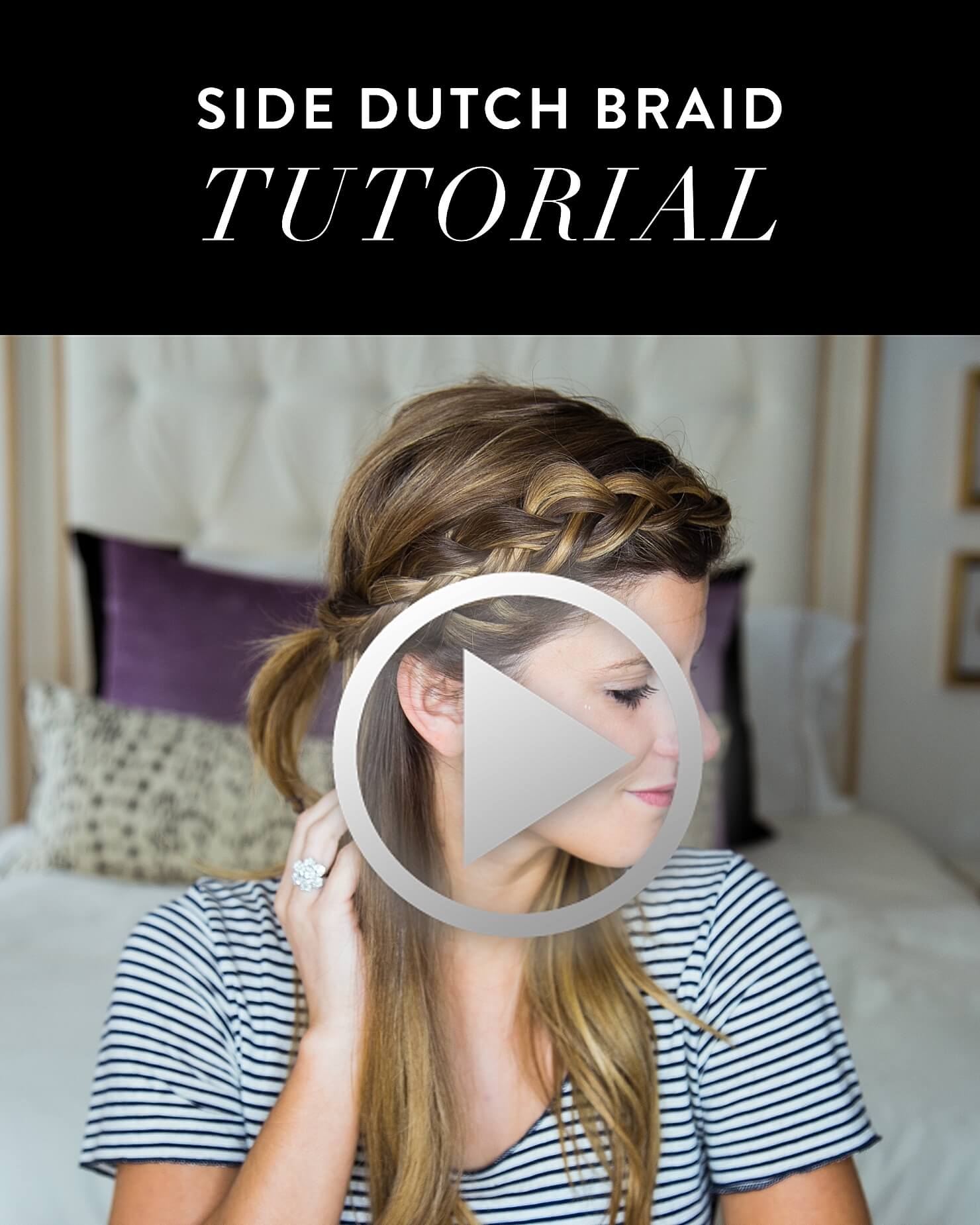 how to do a side braid dutch braid hair tutorial // half half down dutch braid hair tutorial video