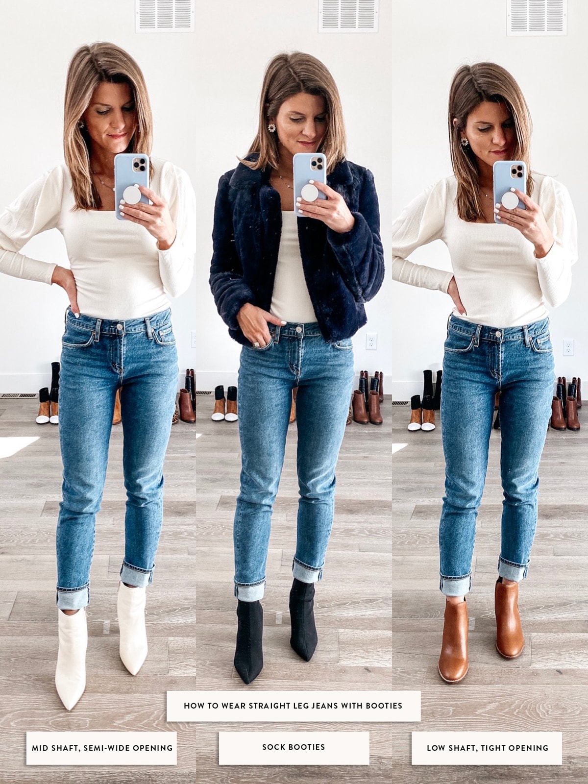 Navy blue ankle boots outfit hotsell