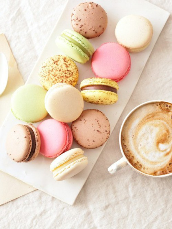 morning macaroons and lattee